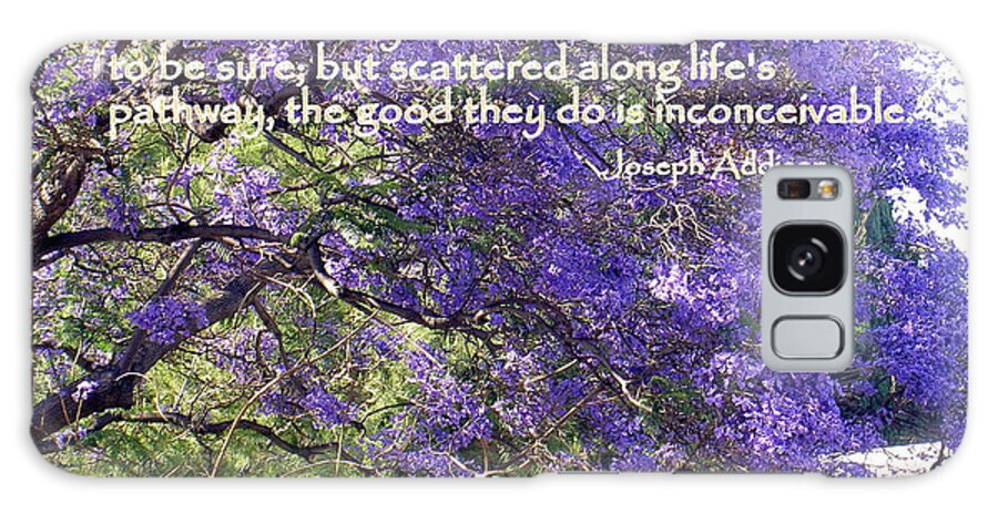  Galaxy Case featuring the digital art Jacaranda Beauty Smile Quote by Mars Besso