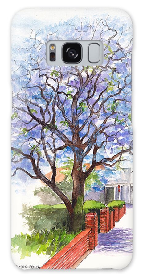 Tree Galaxy Case featuring the painting Jacaranda Tree at Christmas Time by Dai Wynn