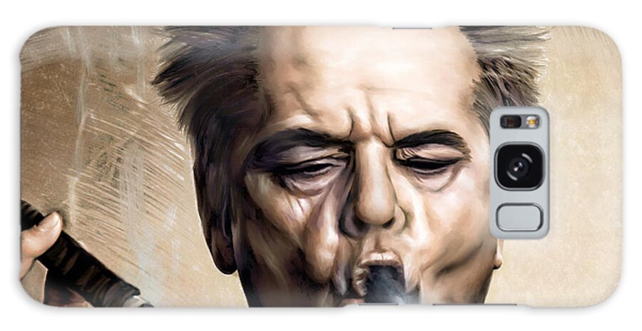 Actor Galaxy Case featuring the painting Jack Nicholson by Andrzej Szczerski