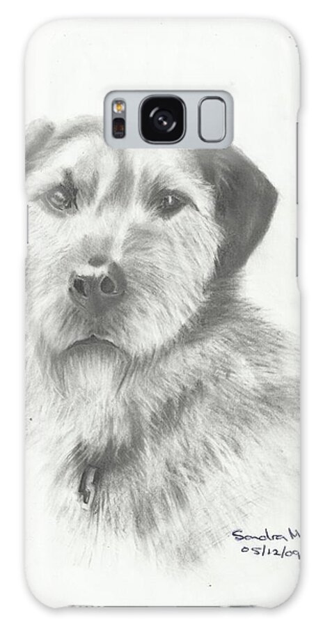 Sandra Muirhead Artist Animal/pet Portraits Dogs Cats People Portraits Commissions Pencil On Paper Pastel Galaxy S8 Case featuring the drawing Jack by Sandra Muirhead