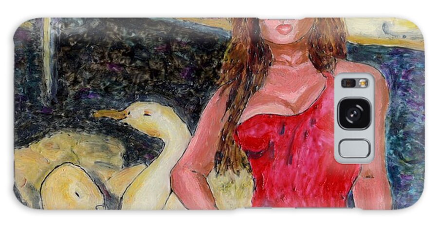 Janis Galaxy Case featuring the painting Janis and the Swans by Phil Strang