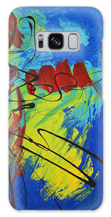 Bold Abstract Galaxy Case featuring the painting Jazz Baby by Donna Blackhall