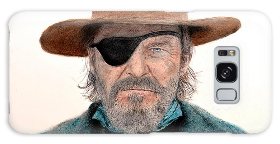 Jeff Bridges Galaxy Case featuring the drawing Jeff Bridges as U.S. Marshal Rooster Cogburn in True Grit by Jim Fitzpatrick
