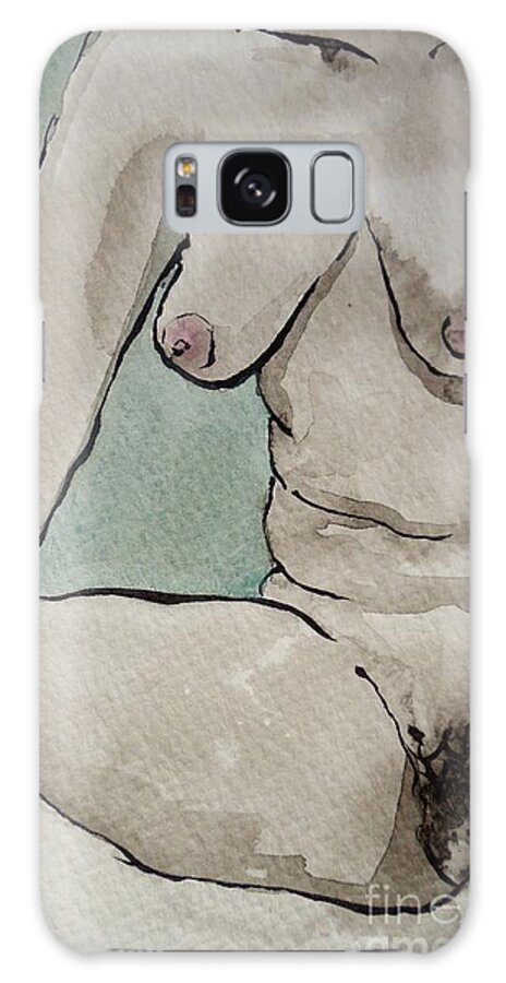 Nude Galaxy Case featuring the drawing Jenny by M Bellavia