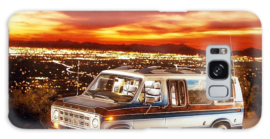 Tucson Sunsets Galaxy Case featuring the painting Jerry' Custom Van by Jerry Bokowski