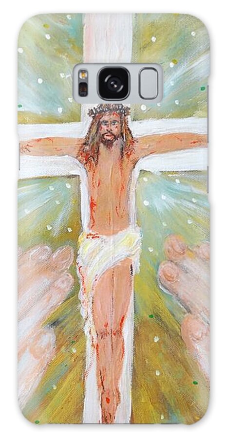 Jesus Galaxy S8 Case featuring the painting Jesus - King of the Jews by Karen Jane Jones