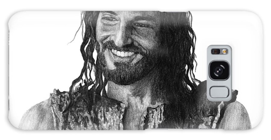 Drawing Galaxy Case featuring the drawing Jesus Smiling by Bobby Shaw