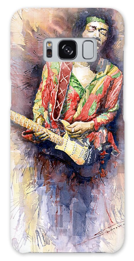 Watercolor Galaxy Case featuring the painting Jimi Hendrix 09 by Yuriy Shevchuk