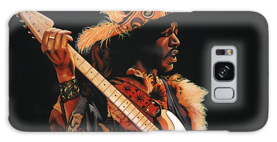 Jimi Hendrix Galaxy Case featuring the painting Jimi Hendrix 3 by Paul Meijering