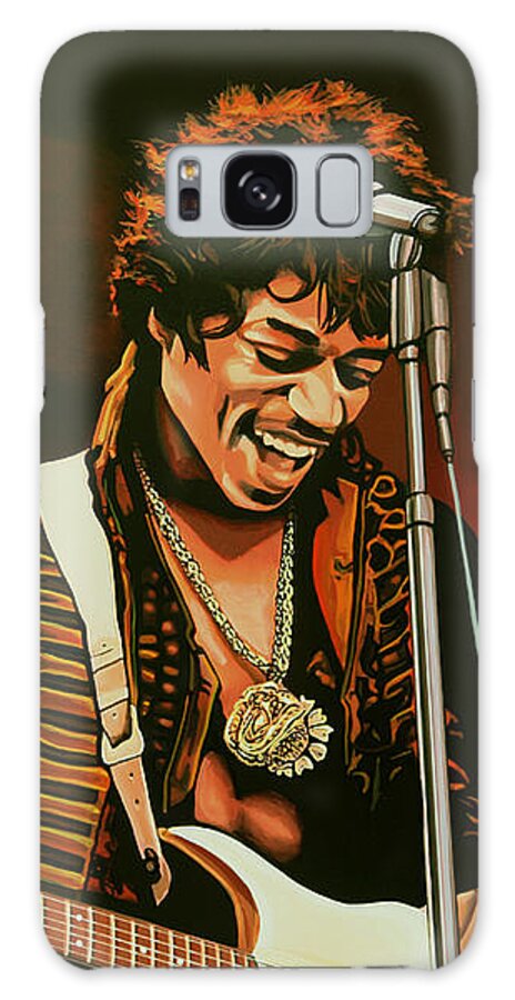 Jimi Hendrix Galaxy Case featuring the painting Jimi Hendrix Painting by Paul Meijering