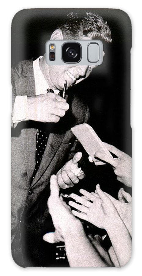 John F Kennedy Galaxy Case featuring the photograph John F Kennedy Signing Autographs by Audreen Gieger