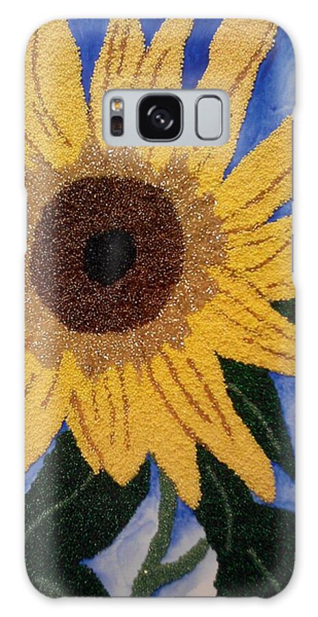 Czech Glass Beads Galaxy Case featuring the painting Joshua's Sunflower by Pamela Henry