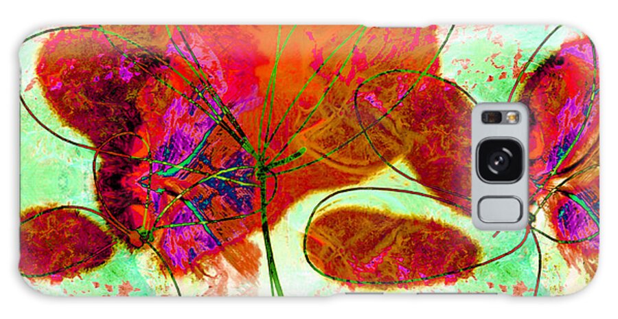 Abstract Galaxy Case featuring the painting Joy flower abstract by Ann Powell