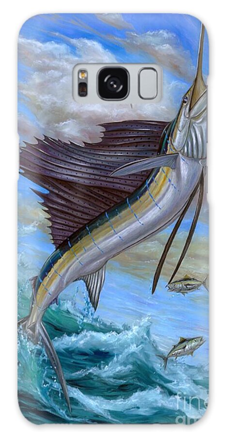 Sailfish Galaxy Case featuring the painting Jumping Sailfish by Terry Fox