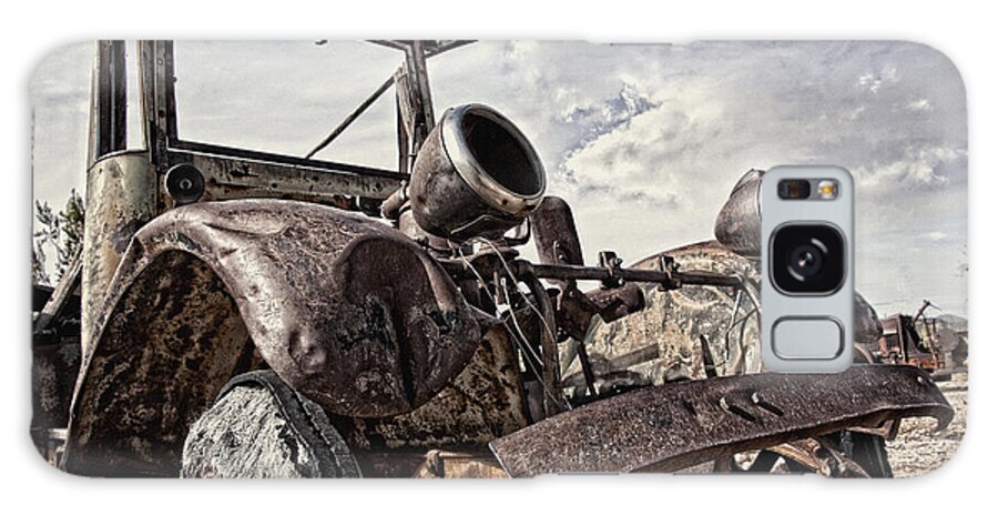 Old Truck Galaxy Case featuring the photograph Junk Yard Sentinel Stands by Lee Craig