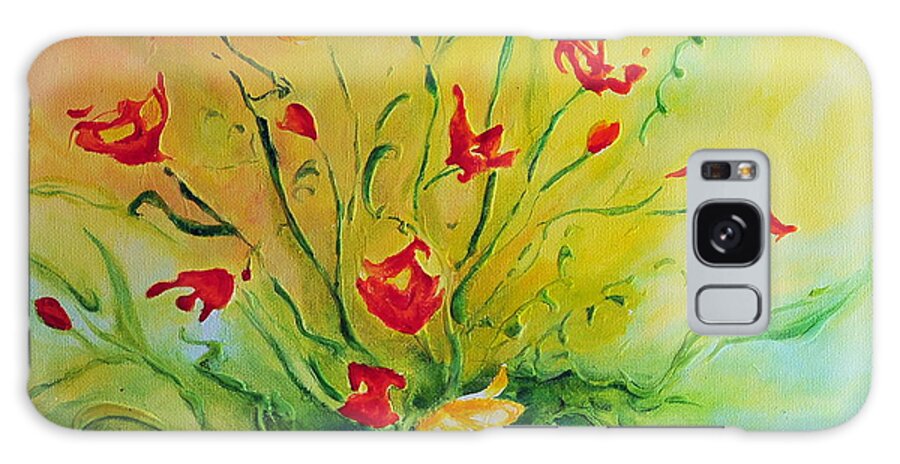 Poppies Galaxy Case featuring the painting Just For You by Teresa Wegrzyn