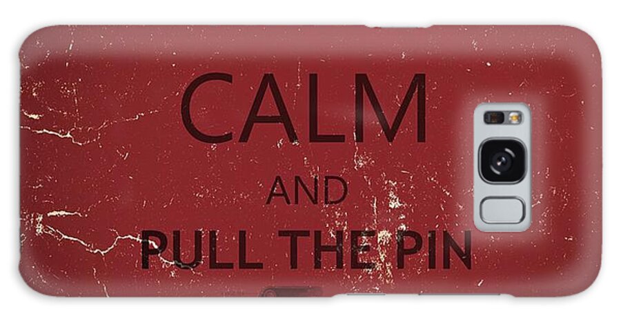 Grenade Galaxy Case featuring the photograph Keep Calm in Vintage Red by Jonas Luis