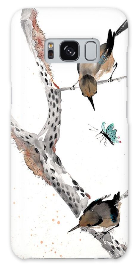 Chinese Brush Painting Galaxy Case featuring the painting Kindred Hearts by Bill Searle