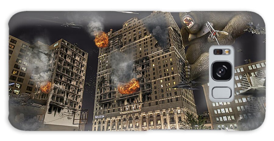 King Kong Galaxy Case featuring the photograph King Kong in Detroit Westin Hotel by Nicholas Grunas