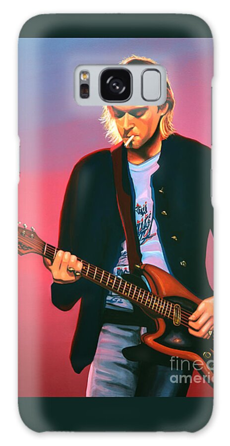 Kurt Cobain Galaxy Case featuring the painting Kurt Cobain in Nirvana Painting by Paul Meijering