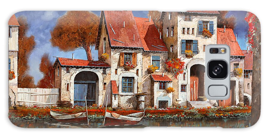 Little Village Galaxy Case featuring the painting La Cascina Sul Lago by Guido Borelli