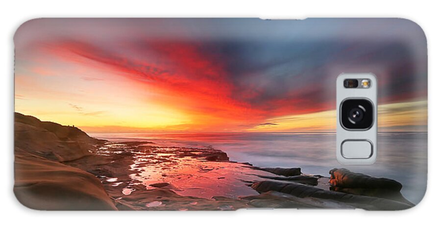 Sunset Galaxy Case featuring the photograph La Jolla Reef Sunset 13 by Larry Marshall