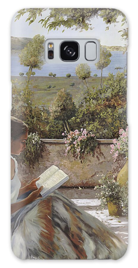 Read Galaxy Case featuring the painting La Lettura All'ombra by Guido Borelli