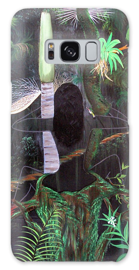 El Yunque Rainforest Galaxy Case featuring the painting La Madre del Bosque by Gloria E Barreto-Rodriguez