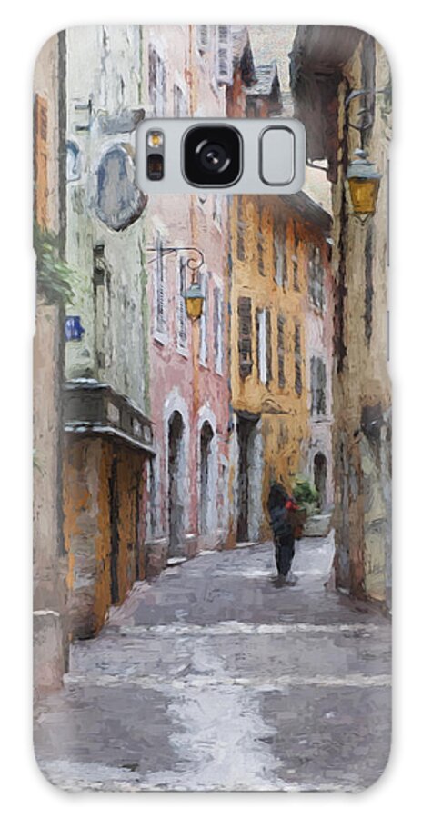 Annecy Galaxy Case featuring the photograph La Pietonne a Annecy - France by Jean-Pierre Ducondi
