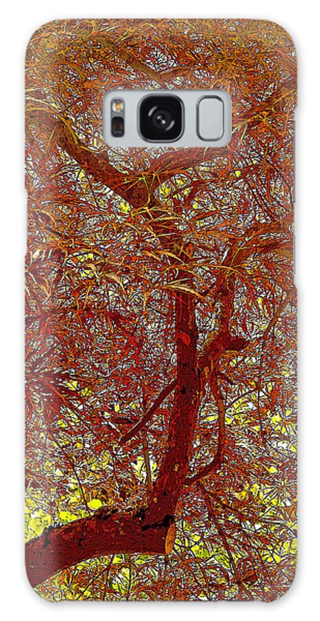 Lace-leaf Maple Galaxy Case featuring the digital art Lace-leaf Radiance by Gary Olsen-Hasek