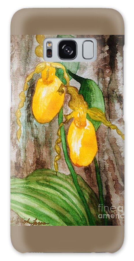 Lady Slippers Galaxy Case featuring the painting Ladyslippers by Deb Stroh-Larson
