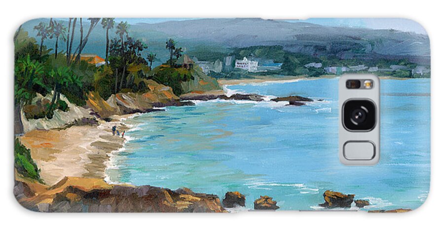 Laguna Beach Galaxy Case featuring the painting Laguna Beach Winter by Alice Leggett