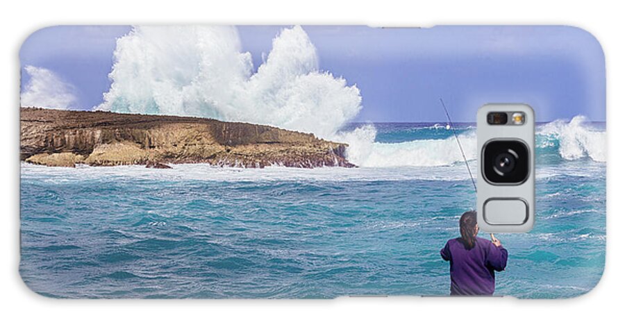 Laie Point Galaxy Case featuring the photograph Laie Point Gone Fishin by Aloha Art