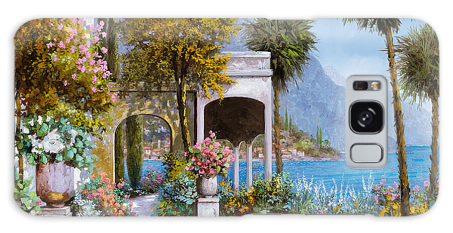 Lake Galaxy Case featuring the painting Lake Como-la passeggiata al lago by Guido Borelli