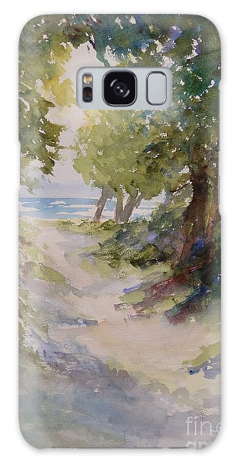 Seascape Galaxy Case featuring the painting Lake Michigan Beach Path by Sandra Strohschein