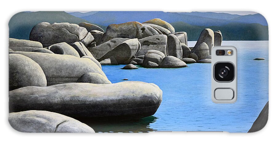 Lake Tahoe Rocky Cove Galaxy S8 Case featuring the painting Lake Tahoe Rocky Cove by Frank Wilson