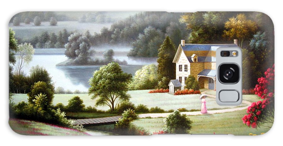 Lake Galaxy Case featuring the painting Lake villa by Yoo Choong Yeul