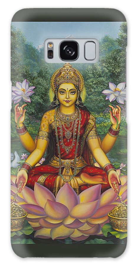Lakshmi Galaxy Case featuring the painting Lakshmi by Vrindavan Das