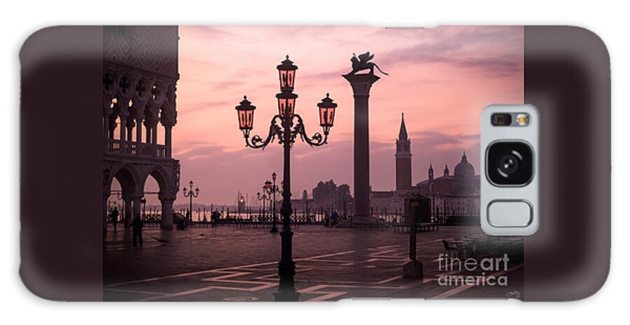 Lamppost Galaxy Case featuring the photograph Lamppost of Venice by Prints of Italy