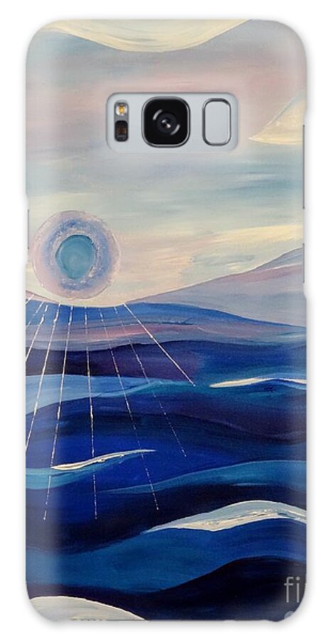 Sun Galaxy Case featuring the mixed media Land meets Sea by Kat McClure