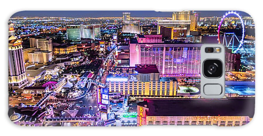 Bellagio Galaxy Case featuring the photograph Las Vegas Strip North View 3 to 1 Aspect Ratio by Aloha Art