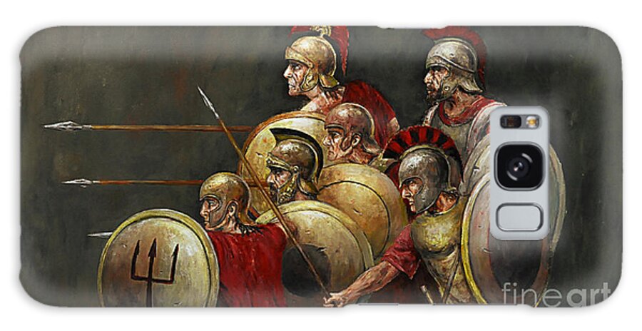 Sparta Galaxy Case featuring the painting Last stand by Arturas Slapsys