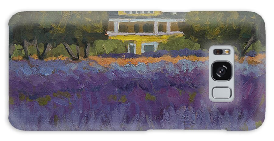 Lavender Galaxy Case featuring the painting Lavender Farm on Vashon Island by Diane McClary