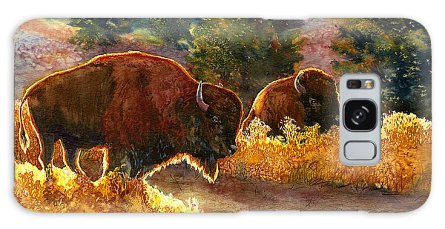 Buffalo Galaxy Case featuring the painting Lazy Afternoon Custer State Park SD by Marguerite Chadwick-Juner