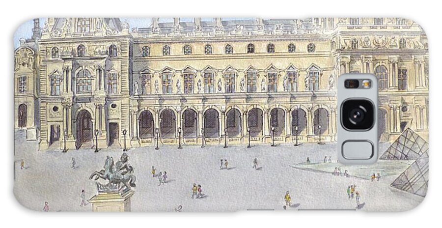Architecture Galaxy Case featuring the painting Le Louvre by Henrieta Maneva
