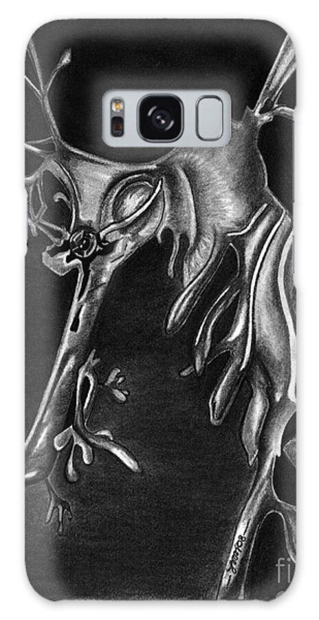 Charcoal Galaxy Case featuring the drawing Leafy Sea Dragon by Leara Nicole Morris-Clark