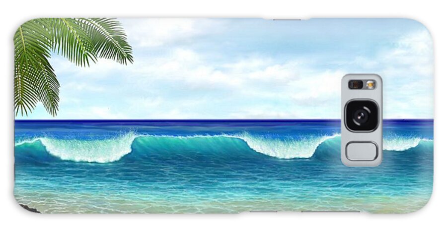 Seascape Galaxy Case featuring the painting Leeward Canoe Beach by Stephen Jorgensen