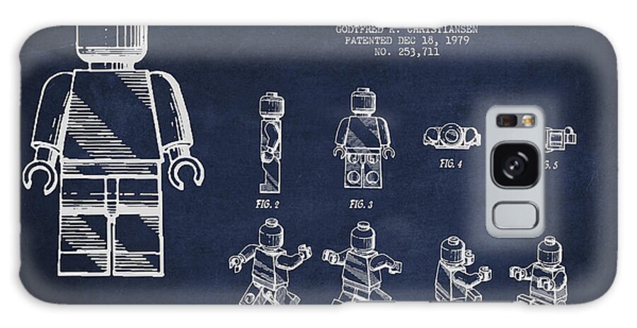 Lego Galaxy Case featuring the digital art Lego toy Figure Patent Drawing by Aged Pixel