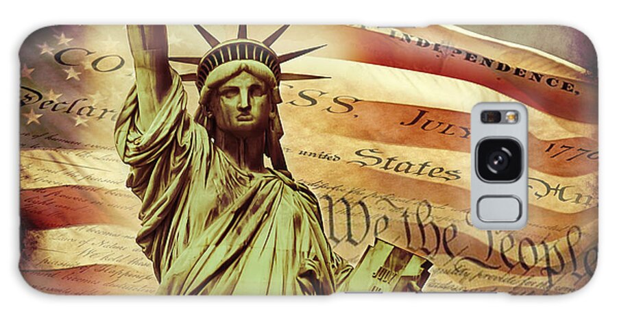 Statue Of Liberty Galaxy Case featuring the digital art Declaration Of Independence by Az Jackson