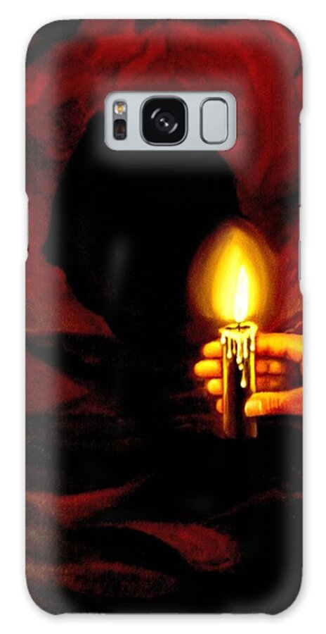 Candlelight Galaxy Case featuring the painting Light in a Tunnel by Victoria Rhodehouse